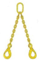 Two Leg 7 mm Grade 80 Chain Sling c/w Safety Hooks