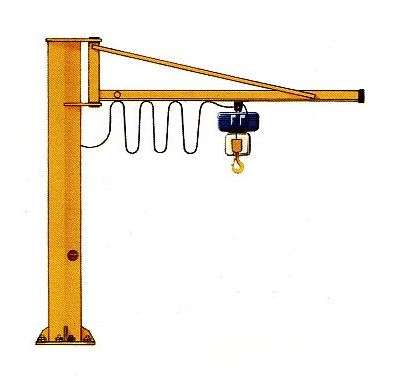 post mounted over braced jib crane
