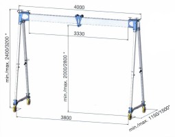 1000 kg Mobile Aluminium Gantry type 535