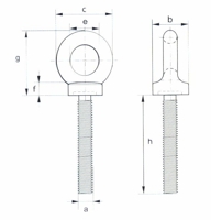 M10 Collared Long Shank Eyebolt