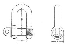 0.33 tonne Small Dee Shackle with Screw Pin